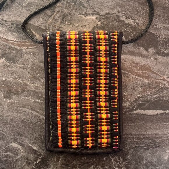 African Inspired Crossbody Bag Tribal Pattern - Flap and Zipper Pocket- Handmade - Picture 11 of 12